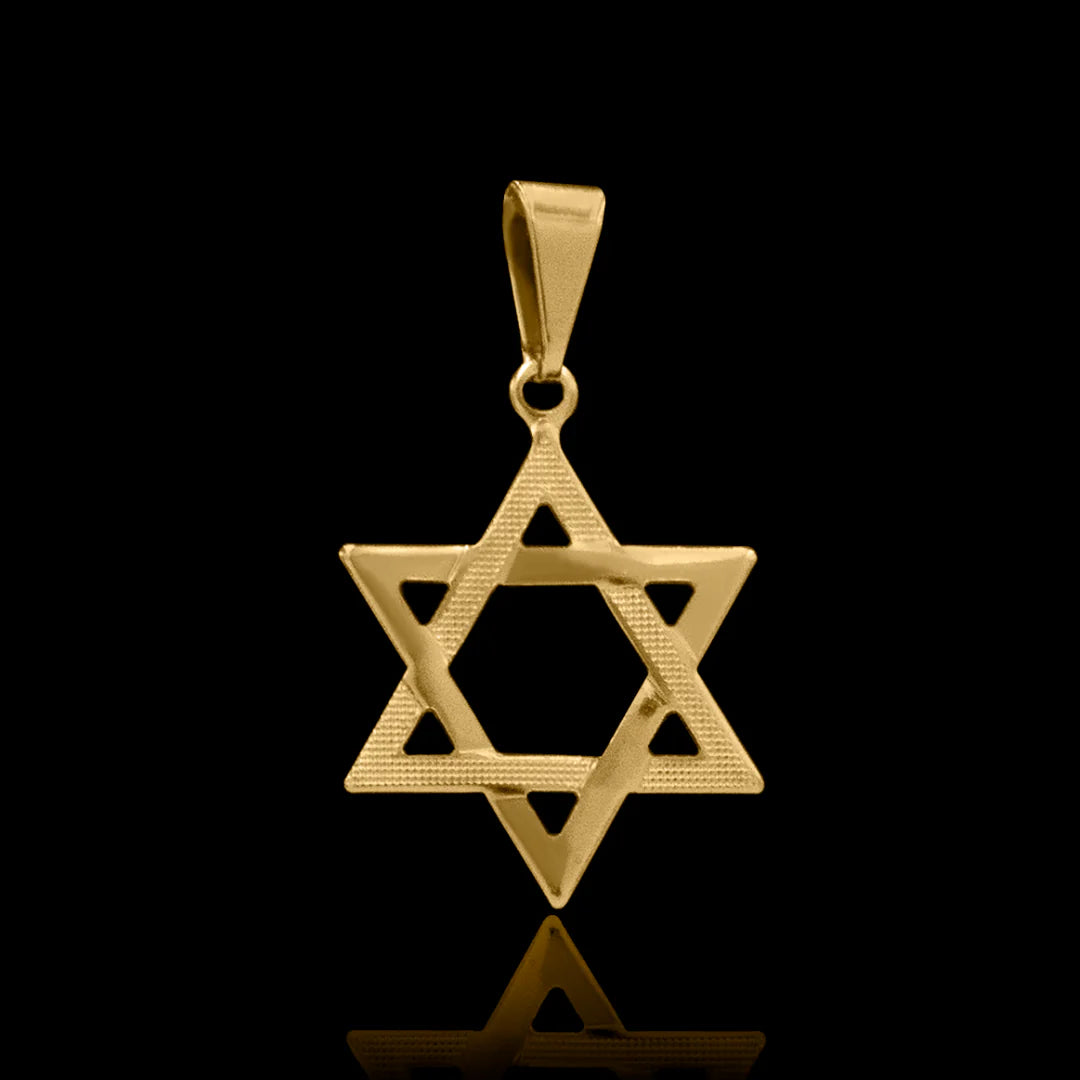 Pingente Estrela de David Banhado a Ouro 24k
