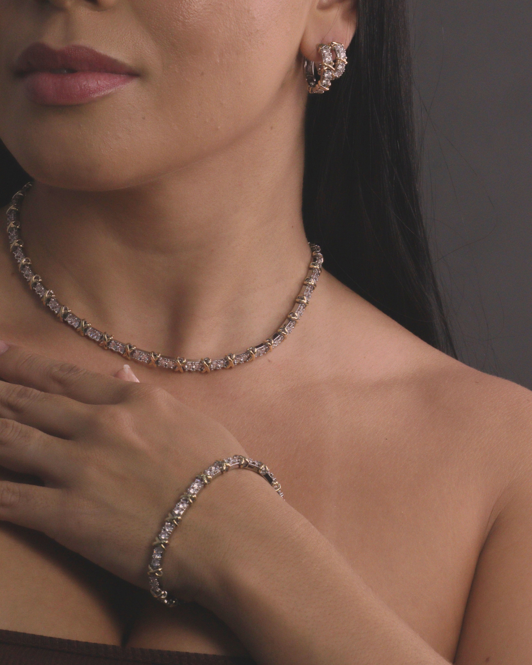 Conjunto Riviera Elo X - Ouro 24K