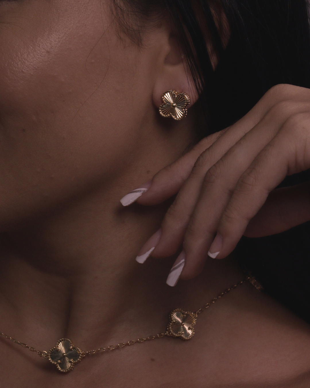 Conjunto Trevo Banhado a Ouro 24k - V. Cleef