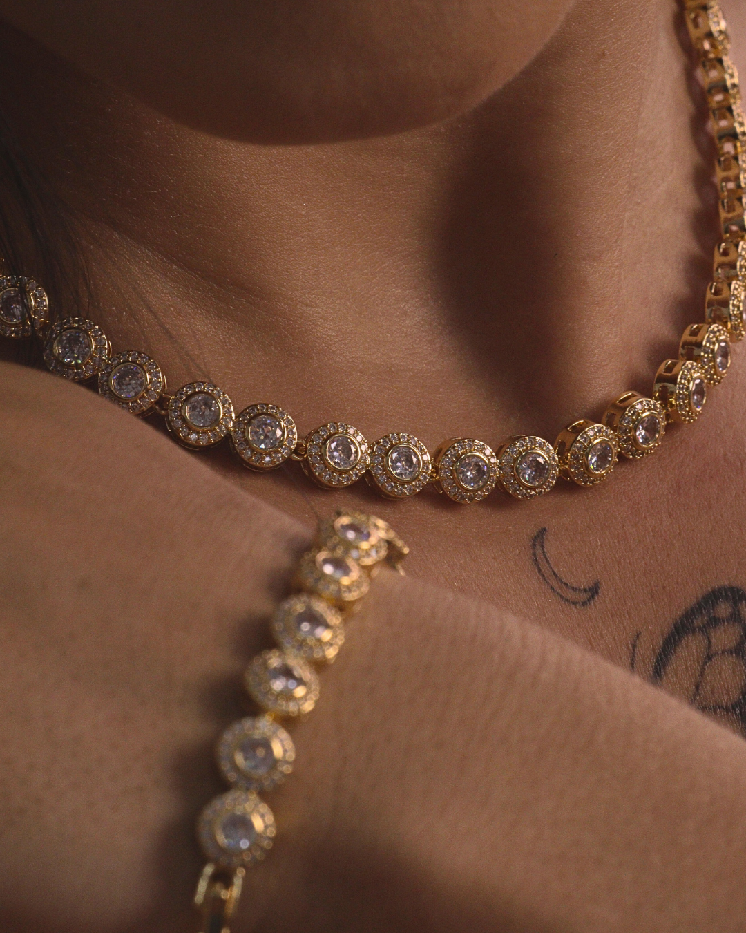 Conjunto Blessed Zircônia Ouro 24k - Riviera Luxo