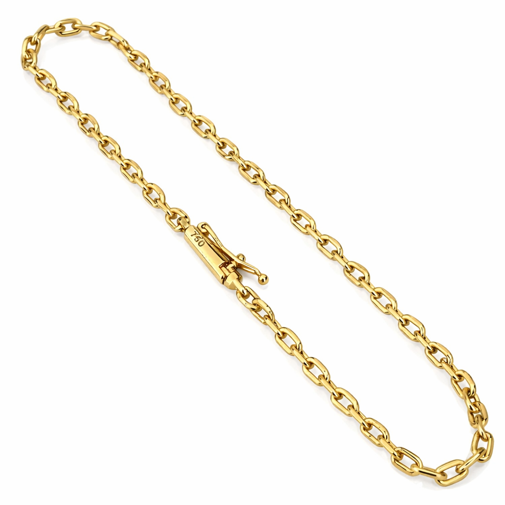 Pulseira Cadeado 3mm Banhado a Ouro 24k | Fecho Canhão