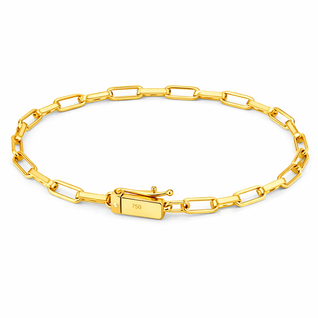 Pulseira Tijolinho Alongado 3mm | Fecho Canhão