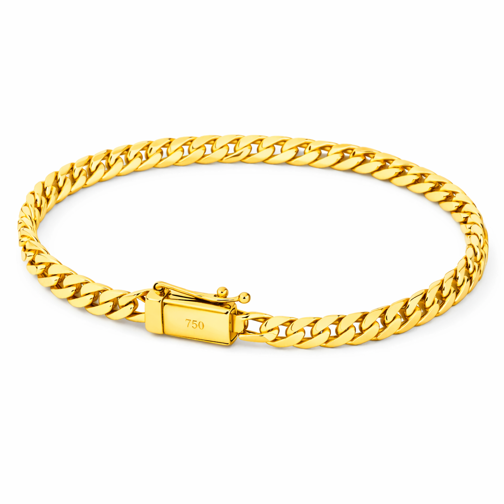 Pulseira Grumet Dupla 6mm Banhado a Ouro 18k