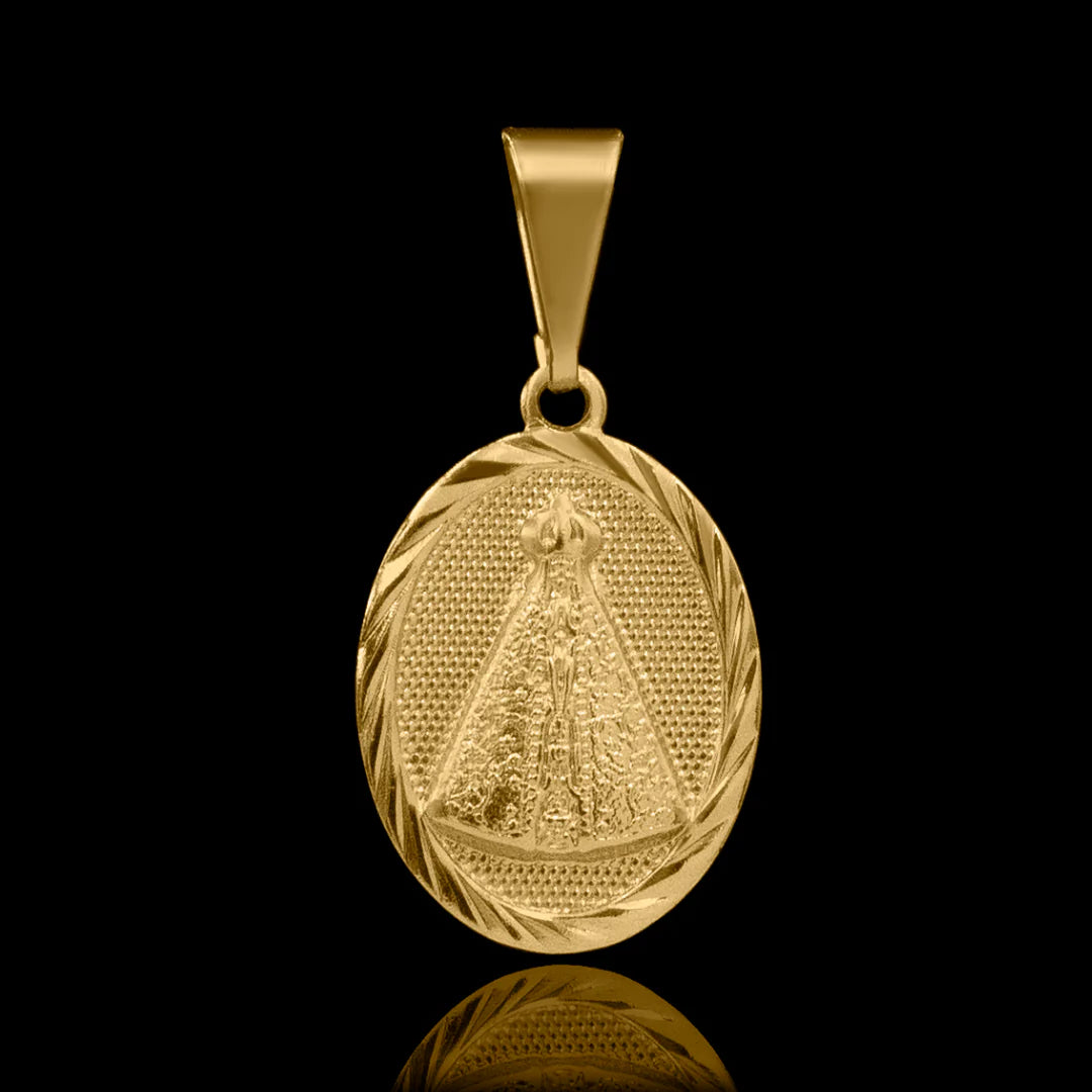Pingente Nossa Senhora Aparecida Banhado a Ouro 24k