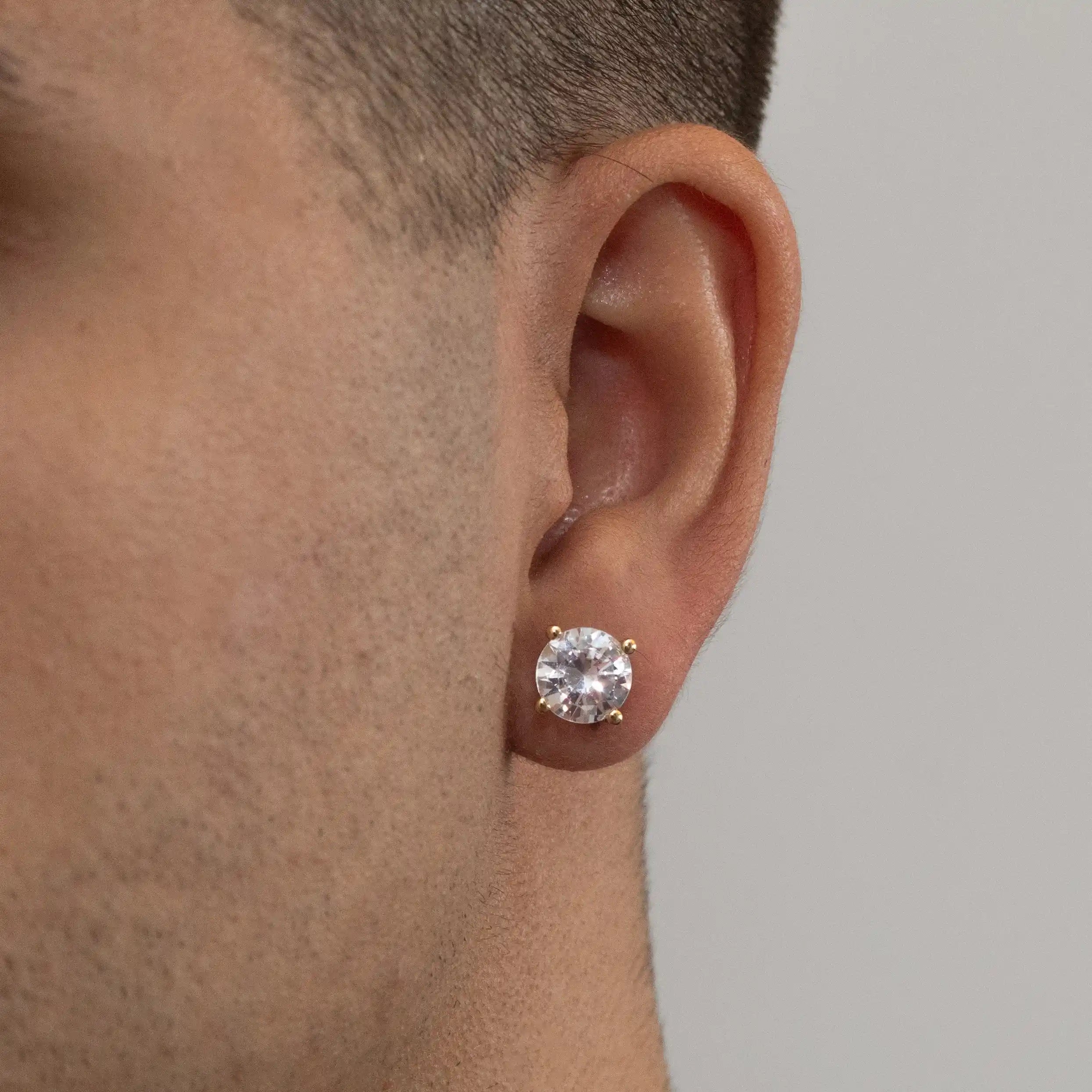 Brincos Zircônia 10mm Banhado a Ouro 24k