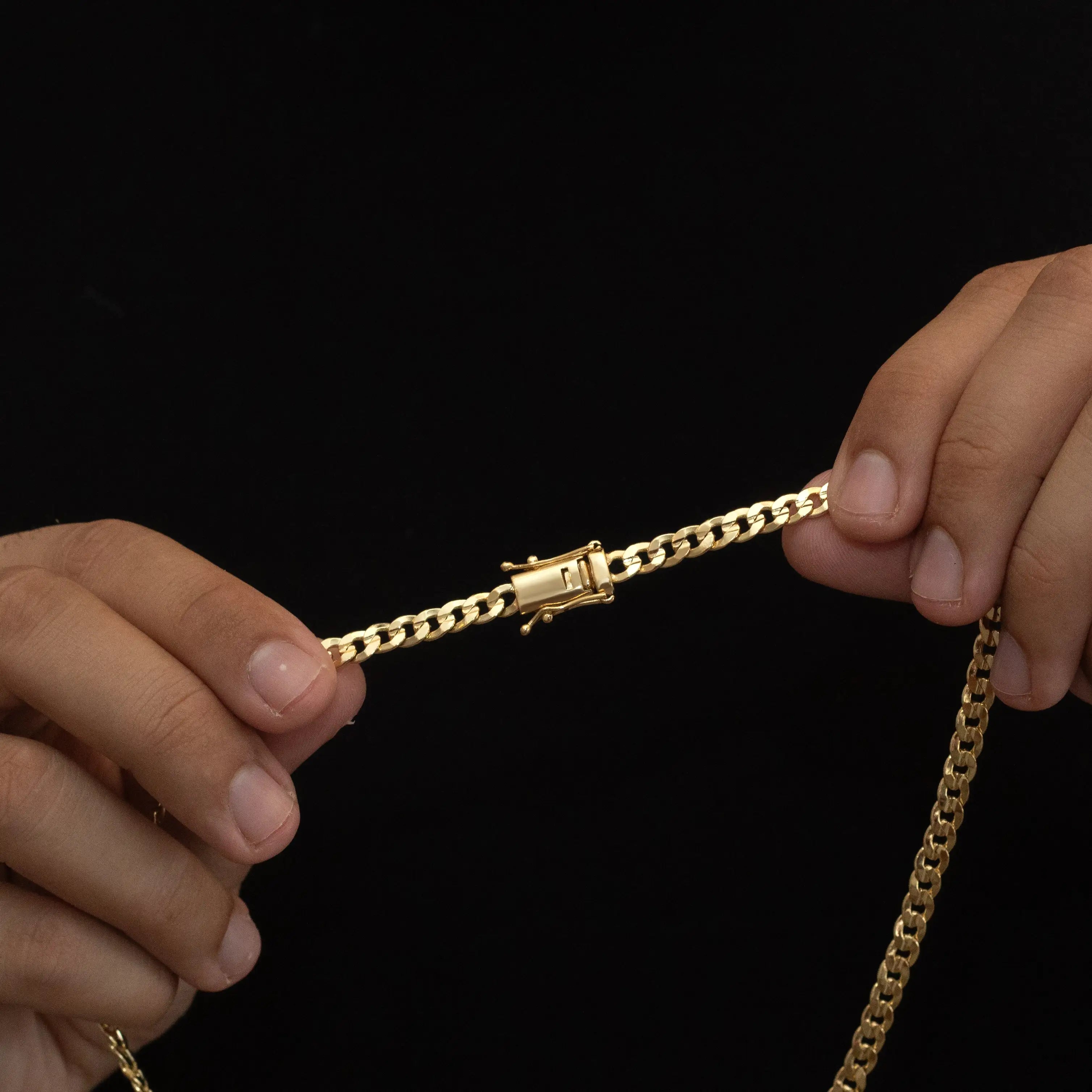 Corrente Laminada 5,5mm Banhado a Ouro 24k