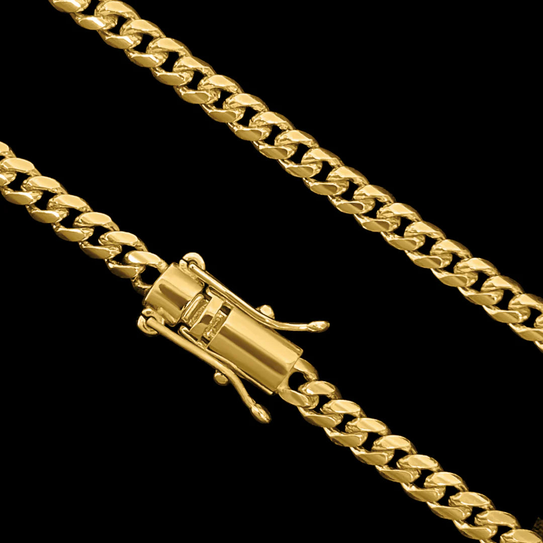 Corrente Cuban 4mm banhado a ouro 24k