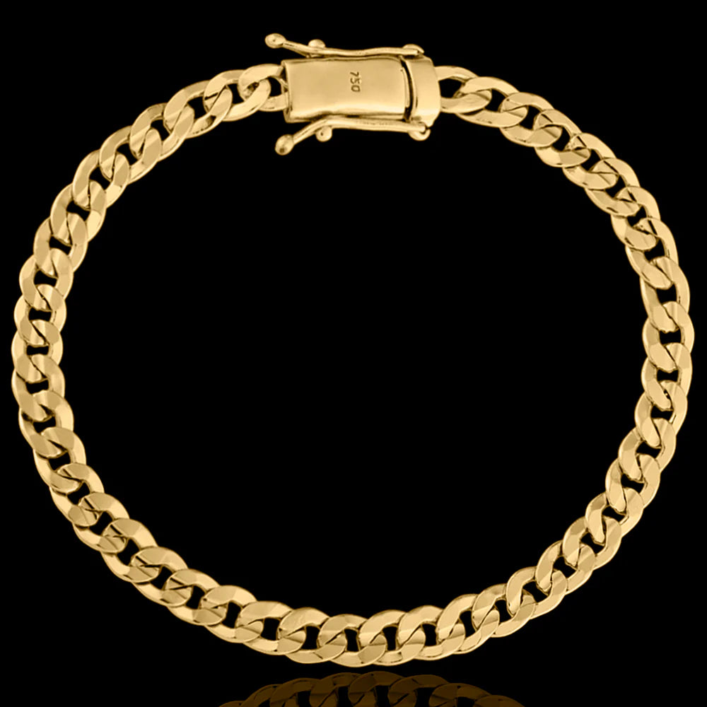 Pulseira Laminada 5,5mm Banhado a Ouro 24k