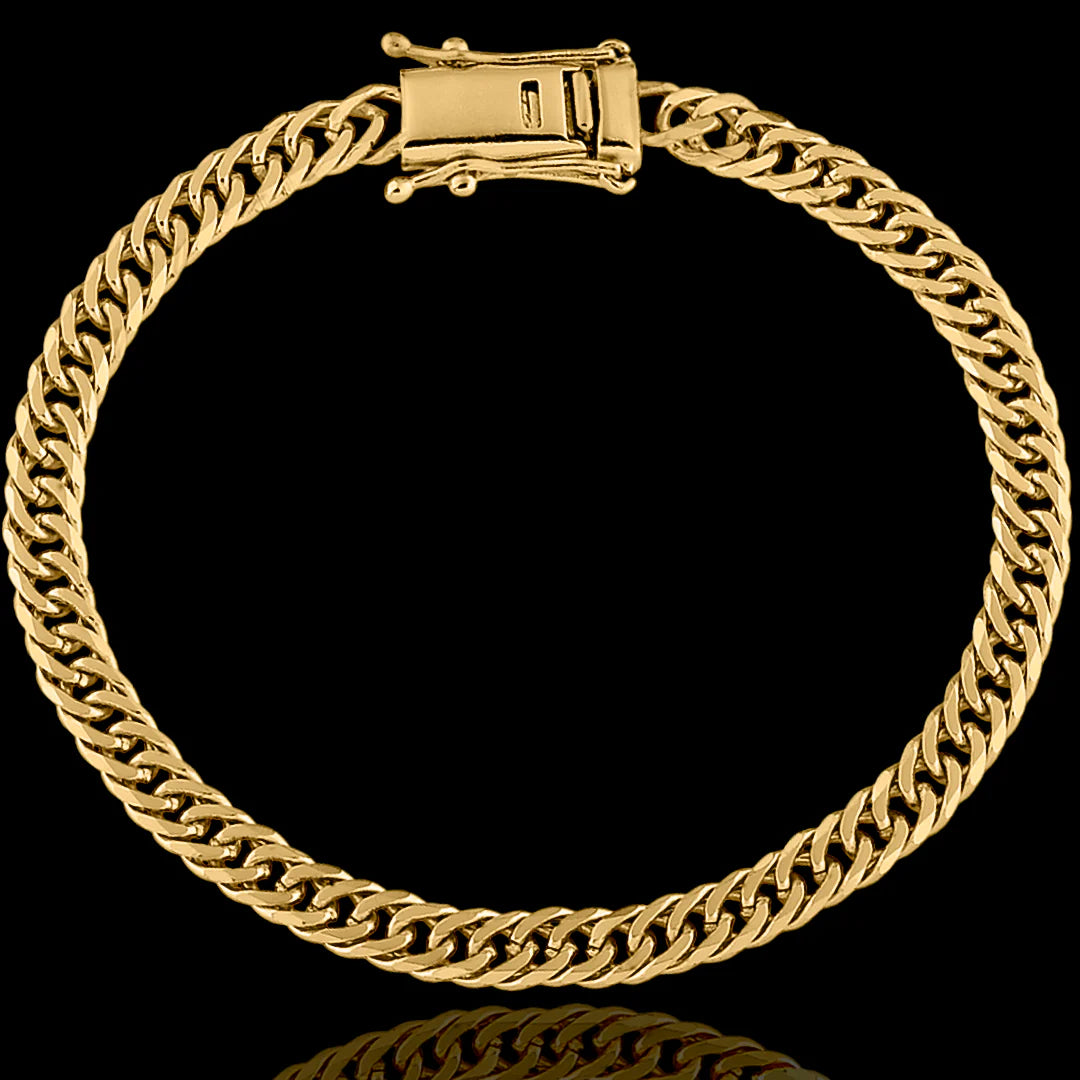 Pulseira Grumet Duplo 5,5mm Banhado a Ouro 24k